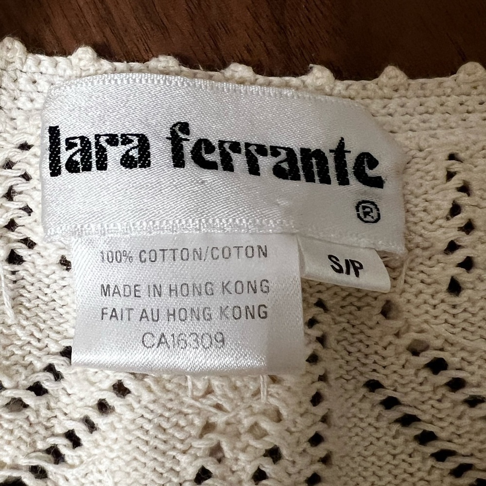 Vintage Lara Ferrante crochet knit pearl cardigan - Picture 5 of 5
